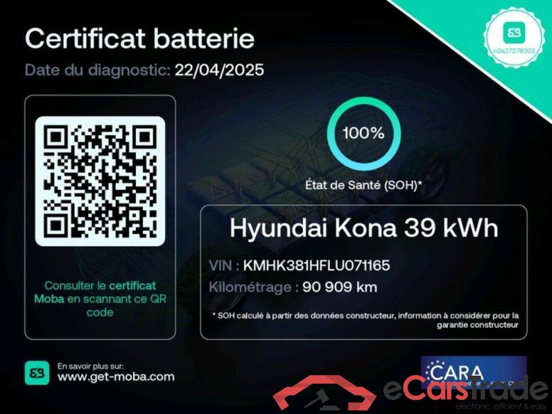 Hyundai ELECTRIQUE 39 kWh 136 ch Creative HYUNDAI Kona / 2017 / 5P / SUV ELECTRIQUE 39 kWh 136 ch Creative #2