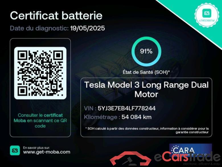 Tesla Long Range Dual Motor AWD TESLA Model 3 / 2018 / 4P / Berline Long Range Dual Motor AWD #2