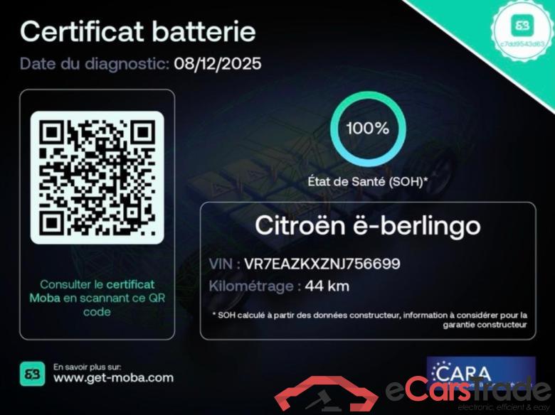 Berlingo Fourgon Driver Moteur électrique M 800 50kWh BVA #2