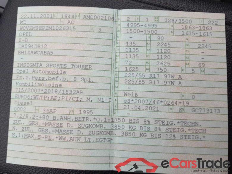 Opel Insignia B Sports Tourer (04.2017->) DE - Kb5 2.0 CDTI EU6d, Business Edition (EURO 6d), (Facelift) 2020 - 2021 #6
