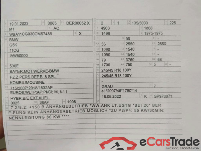Baureihe 5 Touring 530 e Luxury Line 2.0 215KW AT8 E6d #6