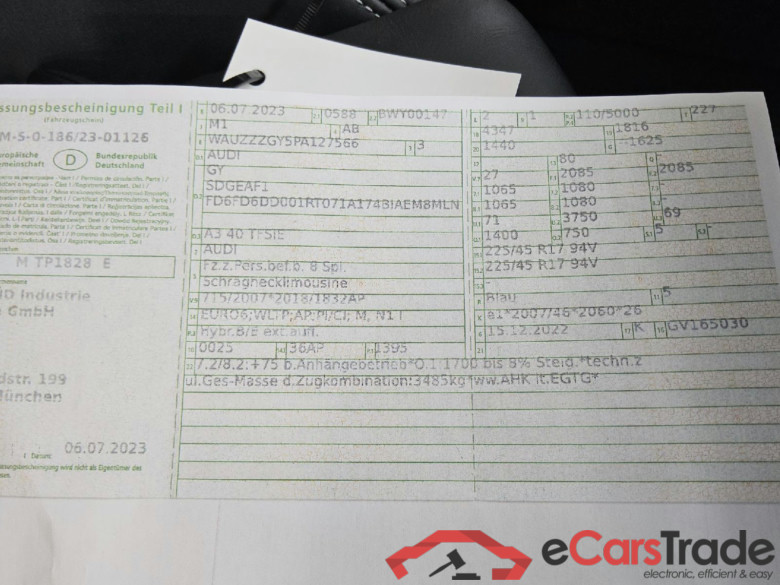 A3 Sportback 40 TFSI e S line 1.4 TFSI 150KW AT6 E6d