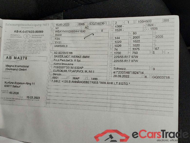 Baureihe X2 sDrive 18 i Advantage 1.5 100KW AT7 E6d #2