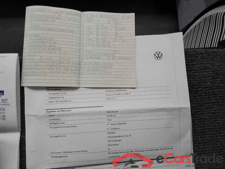 Volkswagen Touran (5T1)(04.2015->2026) DE - Van5 1.5 TSI Start-Stopp EU6d, Highline OPF, 2020 - 2024 #6