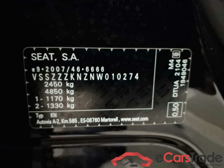 Seat Tarraco (KN2)(10.2018->) DE - SUV5 2.0 TDI EU6d, FR 4Drive, 2020 - 2023 #6