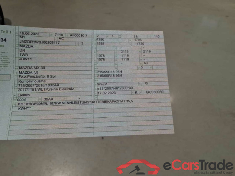 Mazda MX-30 (DR)(05.2020->) DE - SUV5 e-SKYACTIV, Advantage, 2022 - 2025 #5